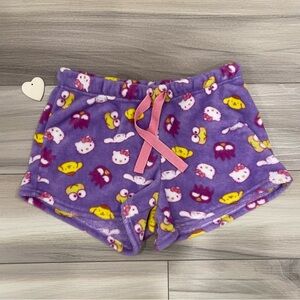 HELLO KITTY AND FRIENDS Plush Fleece PJ Shorts Size Small Soft and Cozy